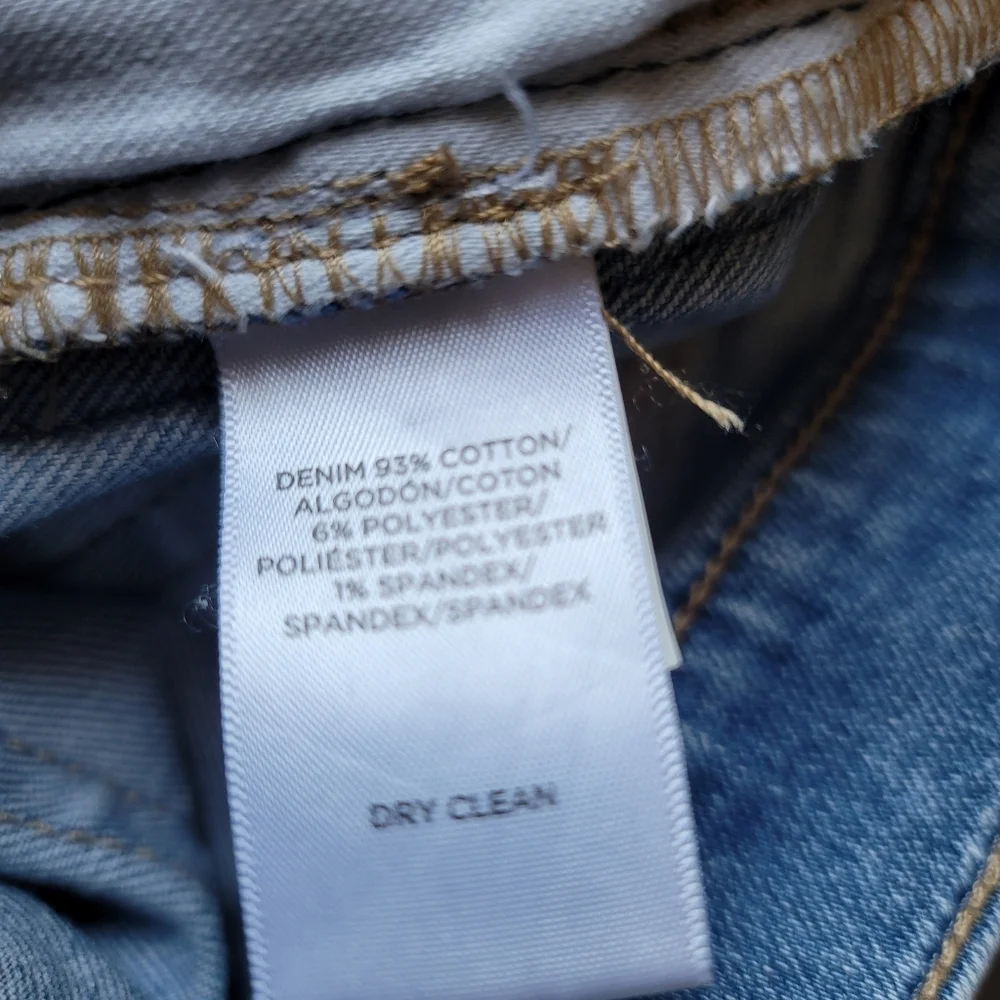 Loft Jeans Womens Size 28/6 Blue Skinny Slim Pockets Embellished Tuxedo Stripe